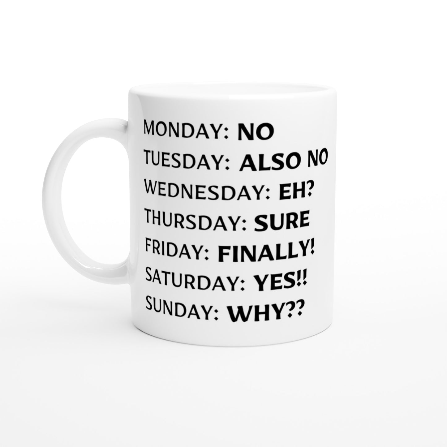 Days of the Week - White