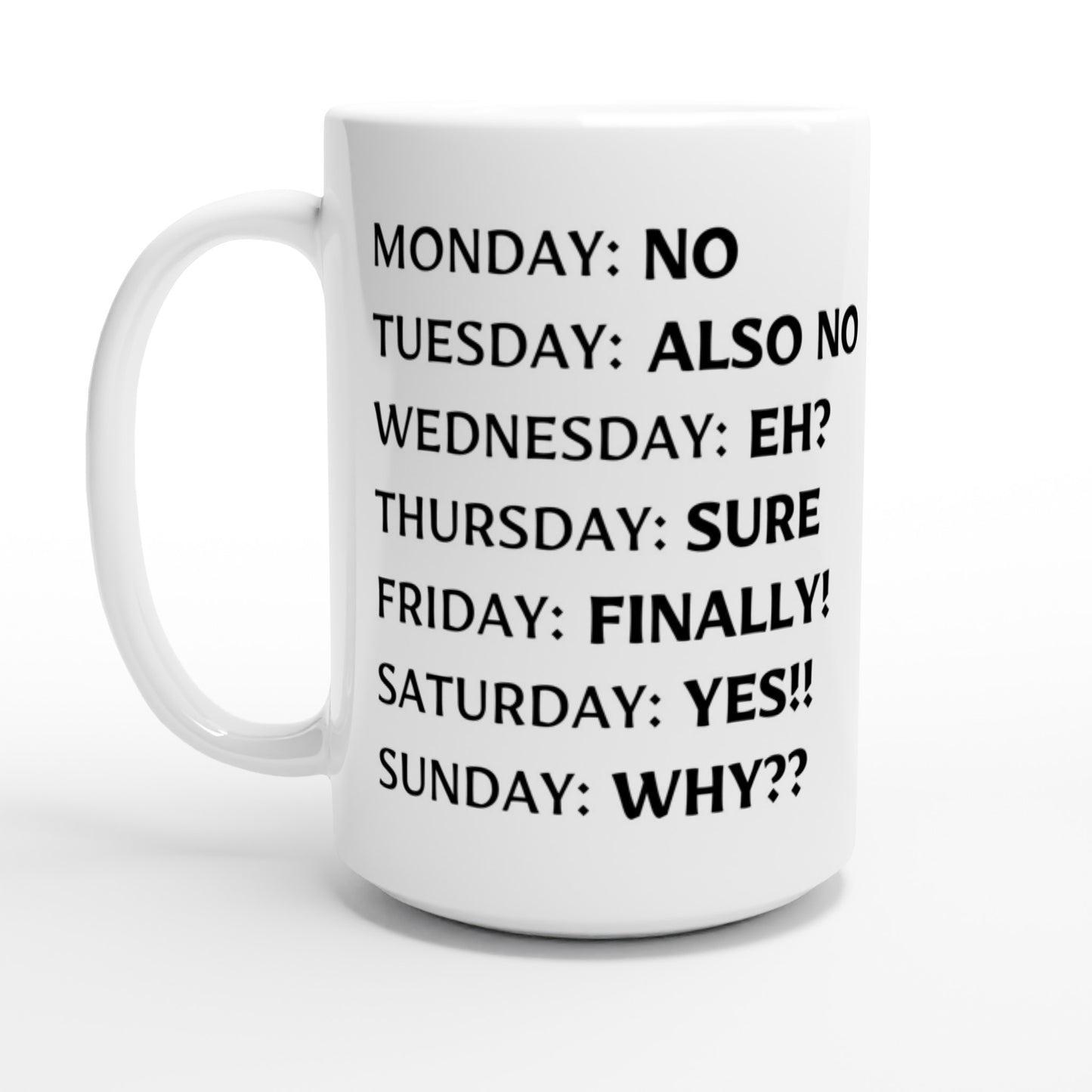 Days of the Week - White